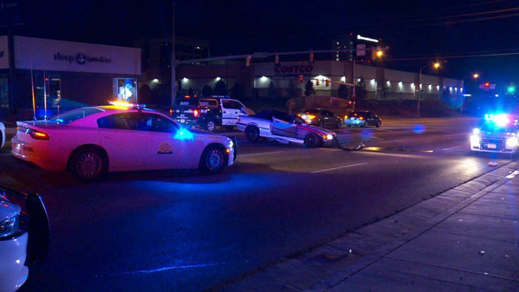 A teen is on the run after crashing his car; the Utah Highway Patrol says it found drugs and a gun inside of it. Just after midnight, troopers came across a car that ran a stop light at 5300 S. Commerce Drive in Murray.