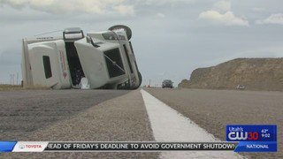 A storm brought rain, snow and high winds to Utah Thursday. The wind was so intense, it caused a semi to tip along Interstate 80