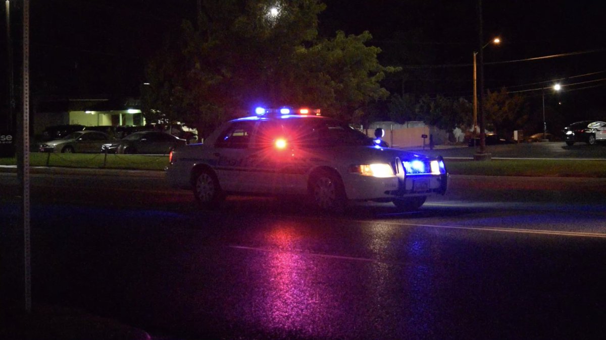 Police are looking for the male suspect who broke into a mobile home near 3400 South and 4240 West and allegedly threatened two people with a knife before fleeing into the night.