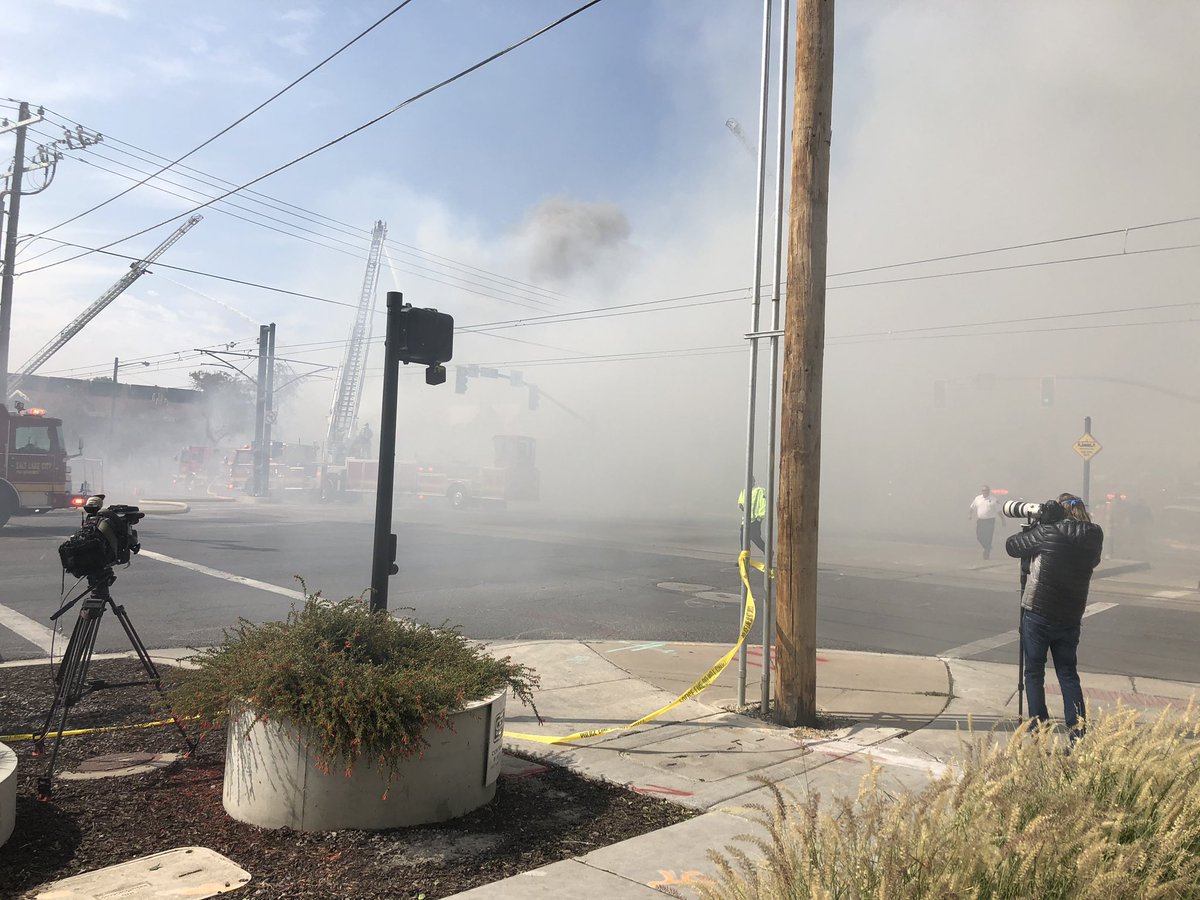 According to a SaltLakeCity battalion chief on scene. It's the third in this area recently, and the same person may be involved in all of them. Windy out here