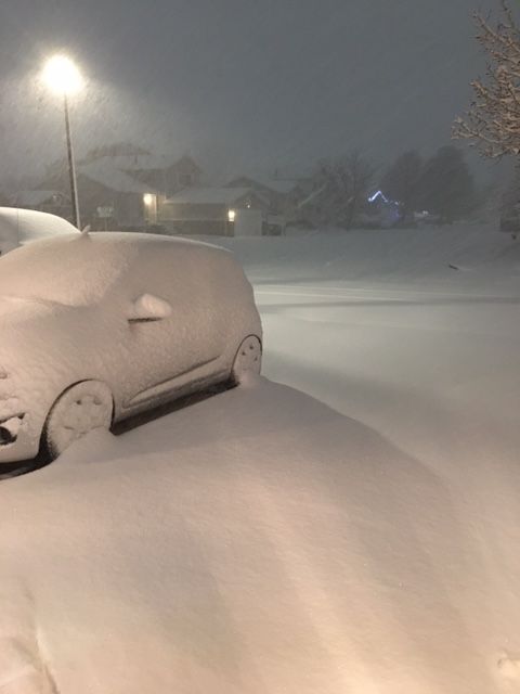 Snow totals by the morning commute. Jordan Landing area, West