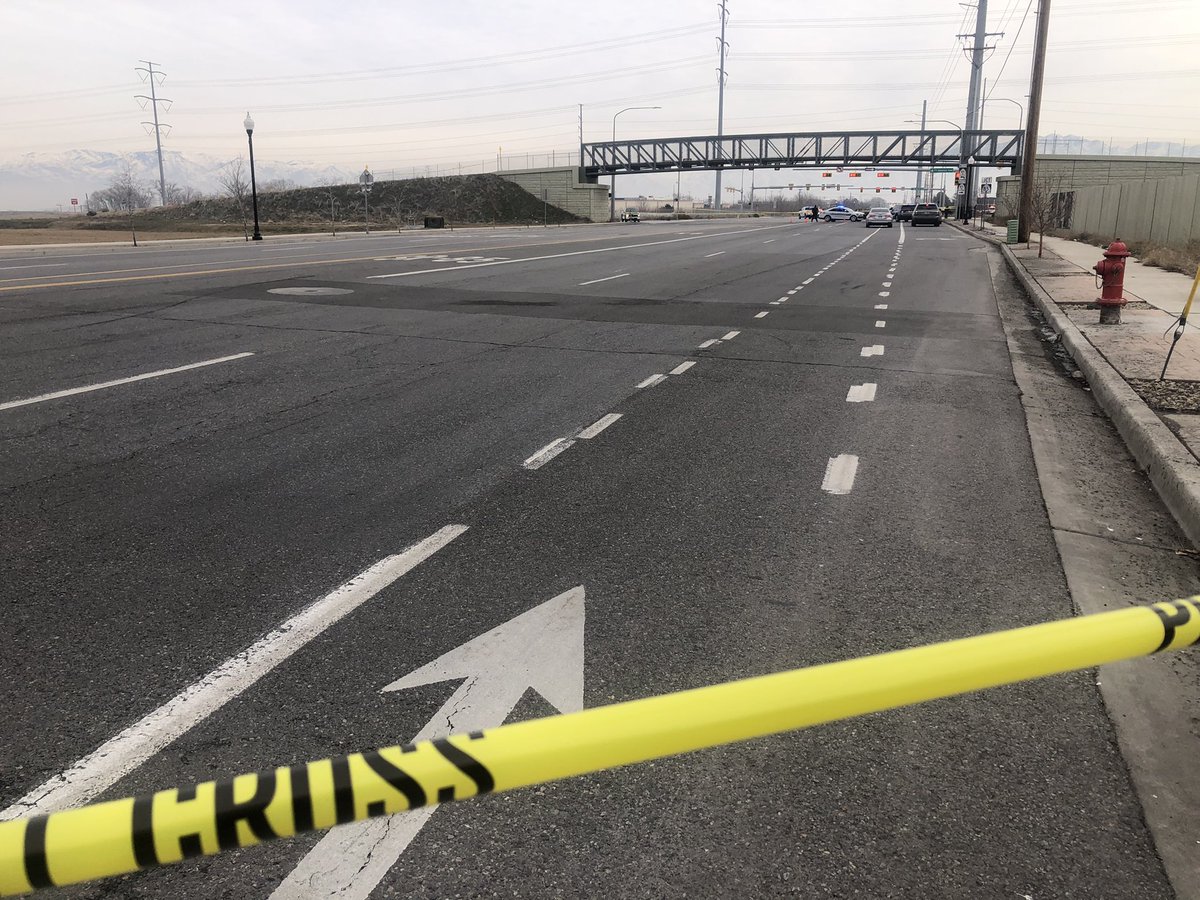 4100 s. at Mountain View Corridor is closed. Two people were killed and one injured in a shooting along the sidewalk between the NB and SB lanes. Multiple people in custody. 