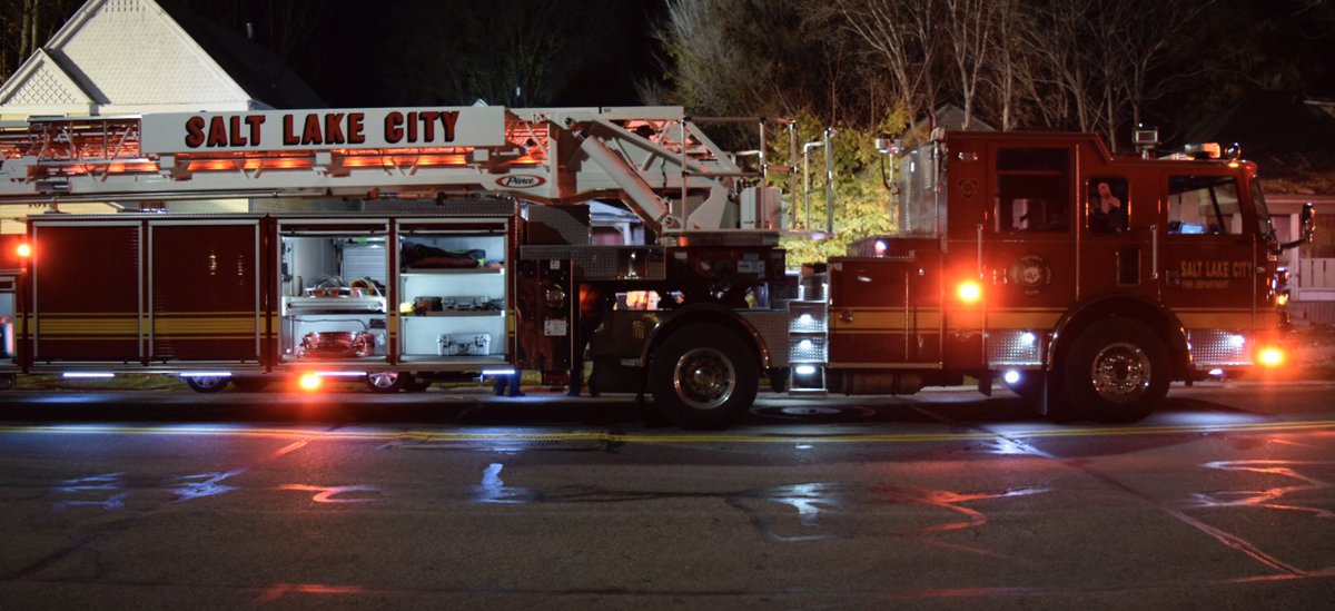 1890 S 600 E. @slcfire arrived on a HouseFire at approx 0410 this morning. The caller advised her bed was on fire. On arrival smoke and flames were visible. Water supply established, offensive fire attack. All occupants/pet made it out safely.