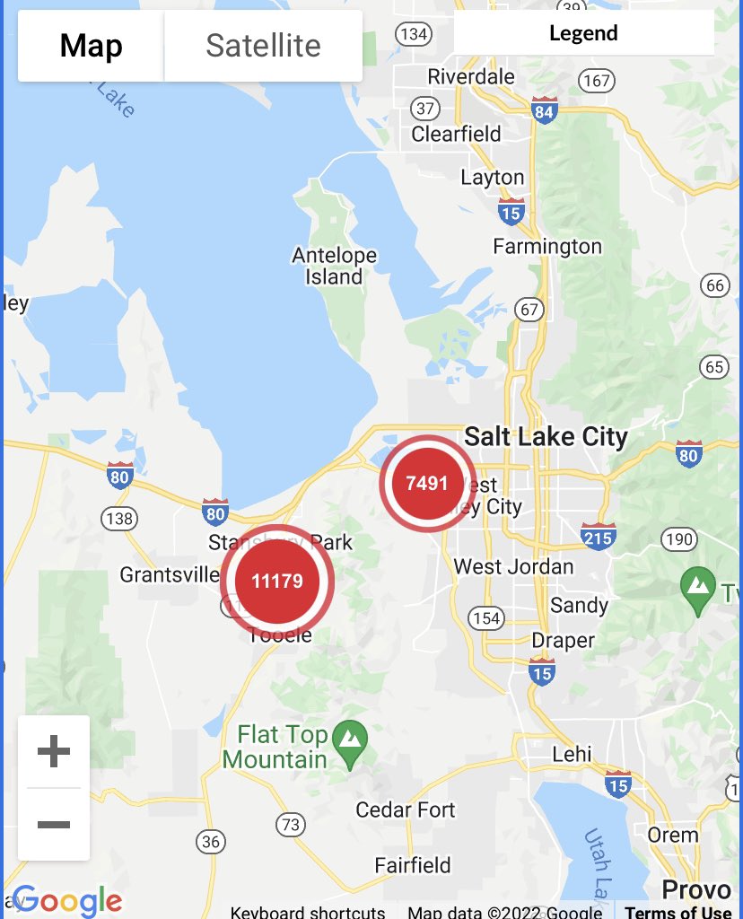 19K+ Rocky Mountain Power customers are without power in the Magna and Tooele areas. 