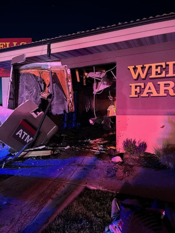 Kaysville Police tell this Tesla crashed into the bank after the driver failed to negotiate a turn.