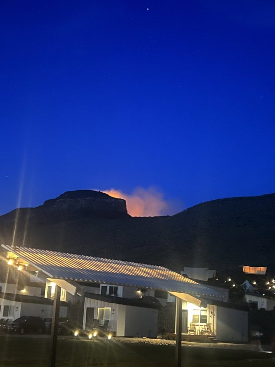 A view of the Daltonwashfire from the Zion Wildflower Resort — the resort has *NOT been evacuated but campers are watching flames & smoke near Virgin Utah