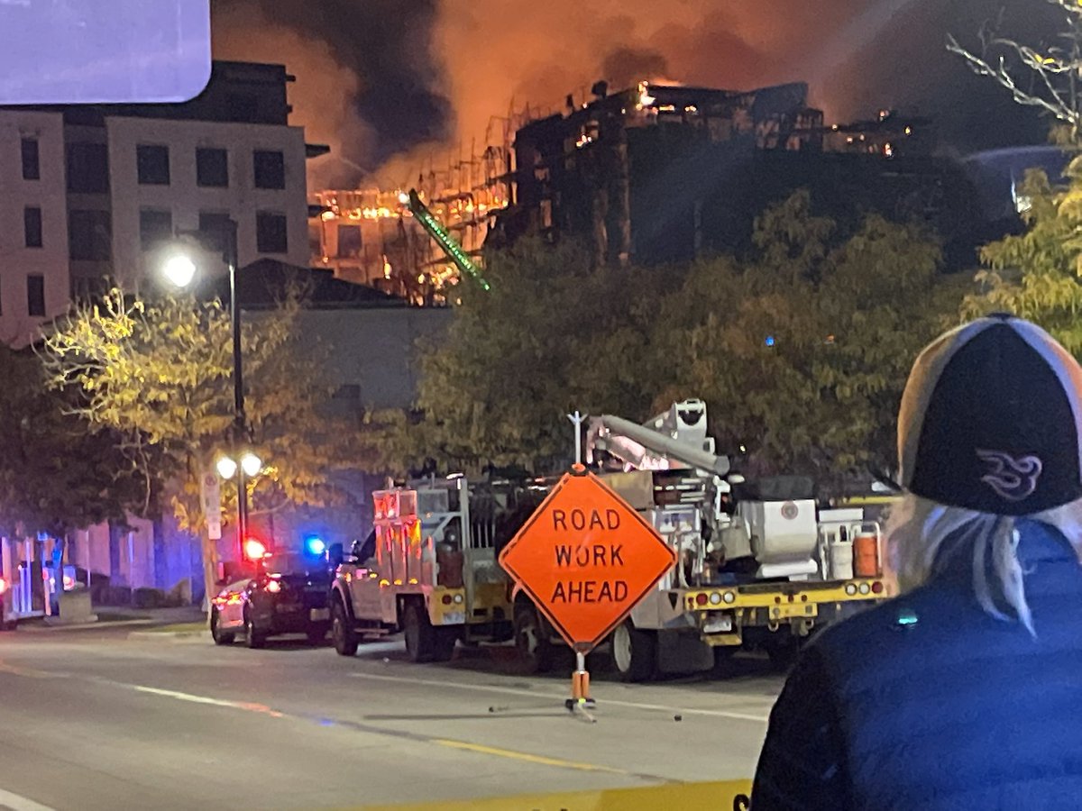 Massive fire in Sugar House, within blocks from the Whole Foods off of Wilmington. The building is under construction but hundreds are evacuated from nearby buildings. 70+ firefighters on scene. They're working to keep it from spreading.