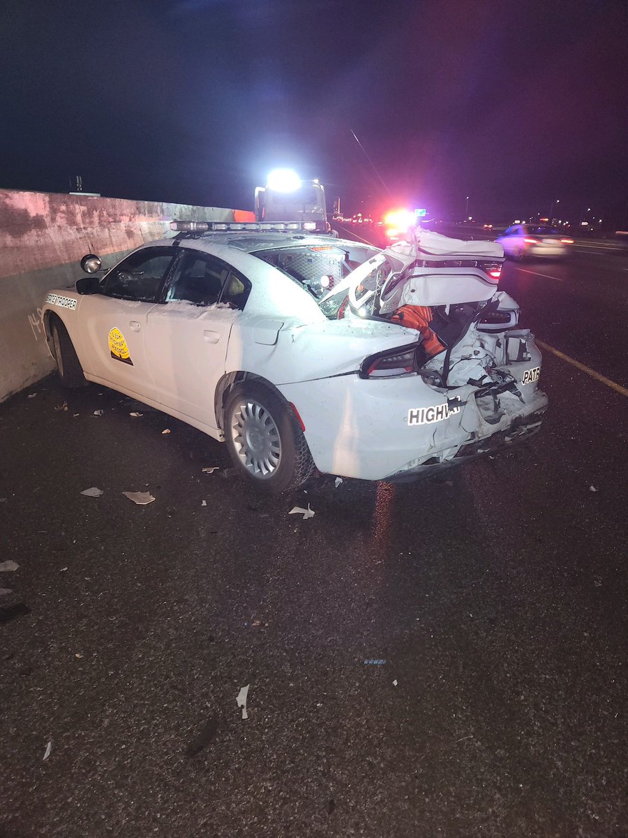 Remember, slow down and move over for emergency and service vehicles. Troopers responded to crashes on I-215  at Redwood Rd when another vehicle lost control and hit his car. Luckily, he was not in it at the time and was not hurt. Roads can be slick even when they look clear