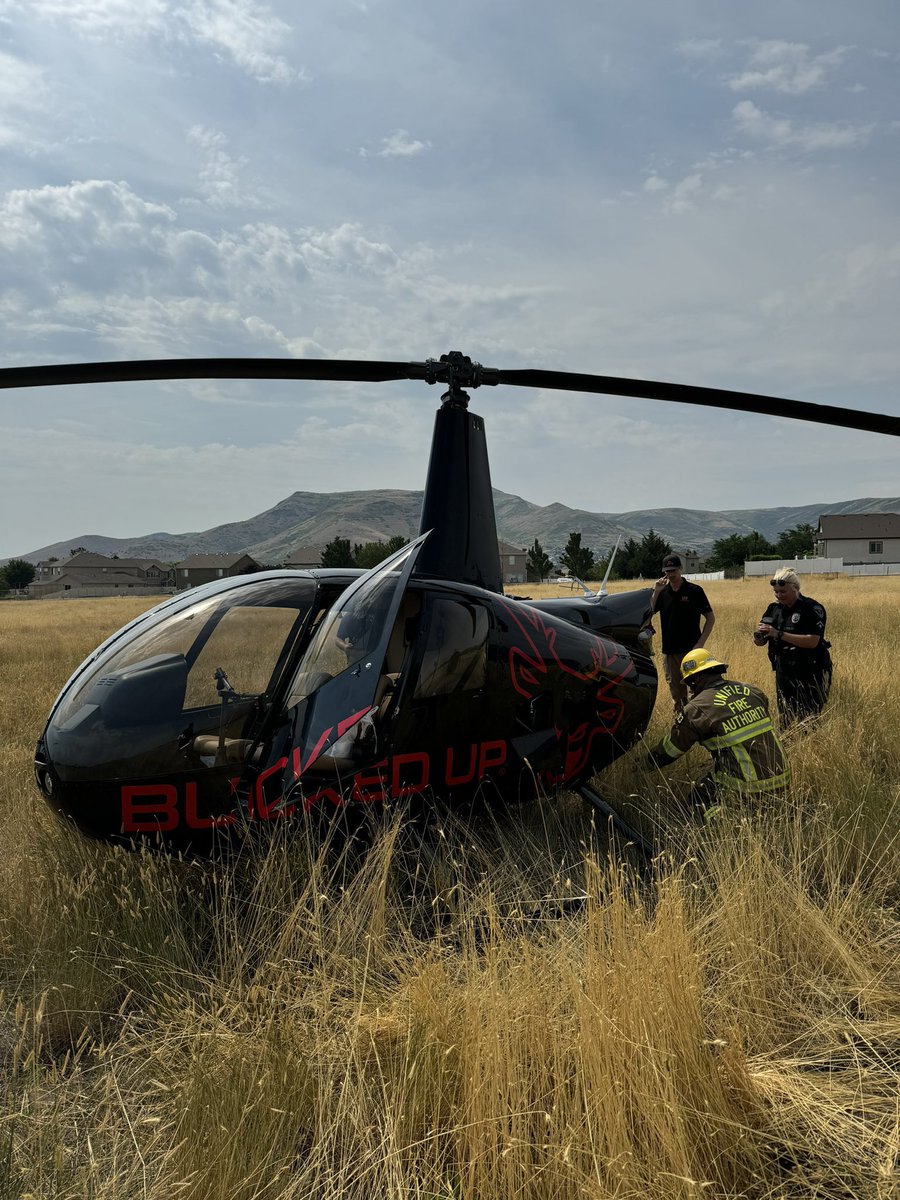 Helicopter crashes in Herriman during training flight