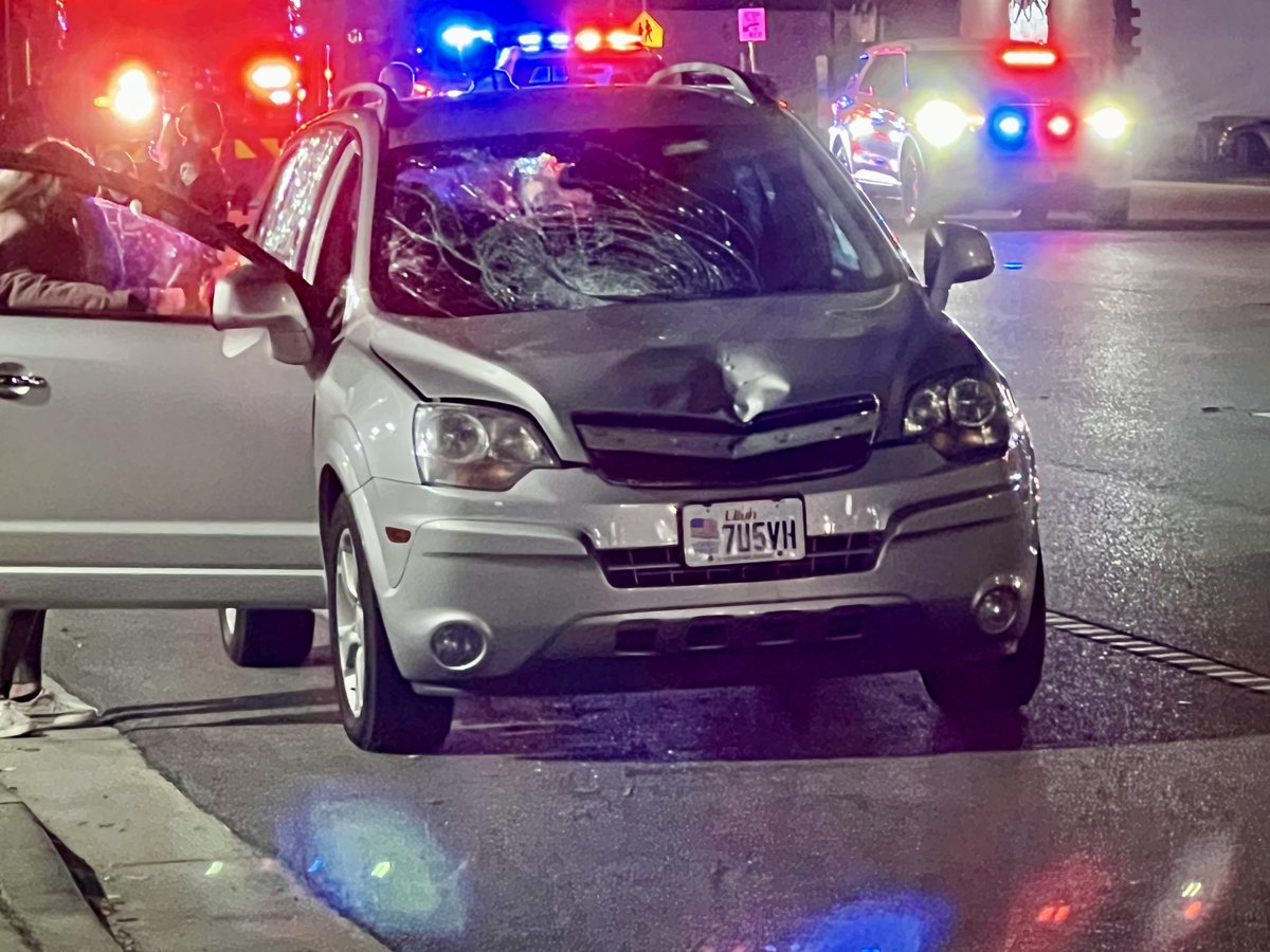 Fatal Auto Ped 3116 S State St. SouthSaltLake Police responded to a male that was hit by a vehicle on the SB lanes of State St. The man was not in a crosswalk. The female driver remained on scene and cooperating with Police. No signs of impairment. 