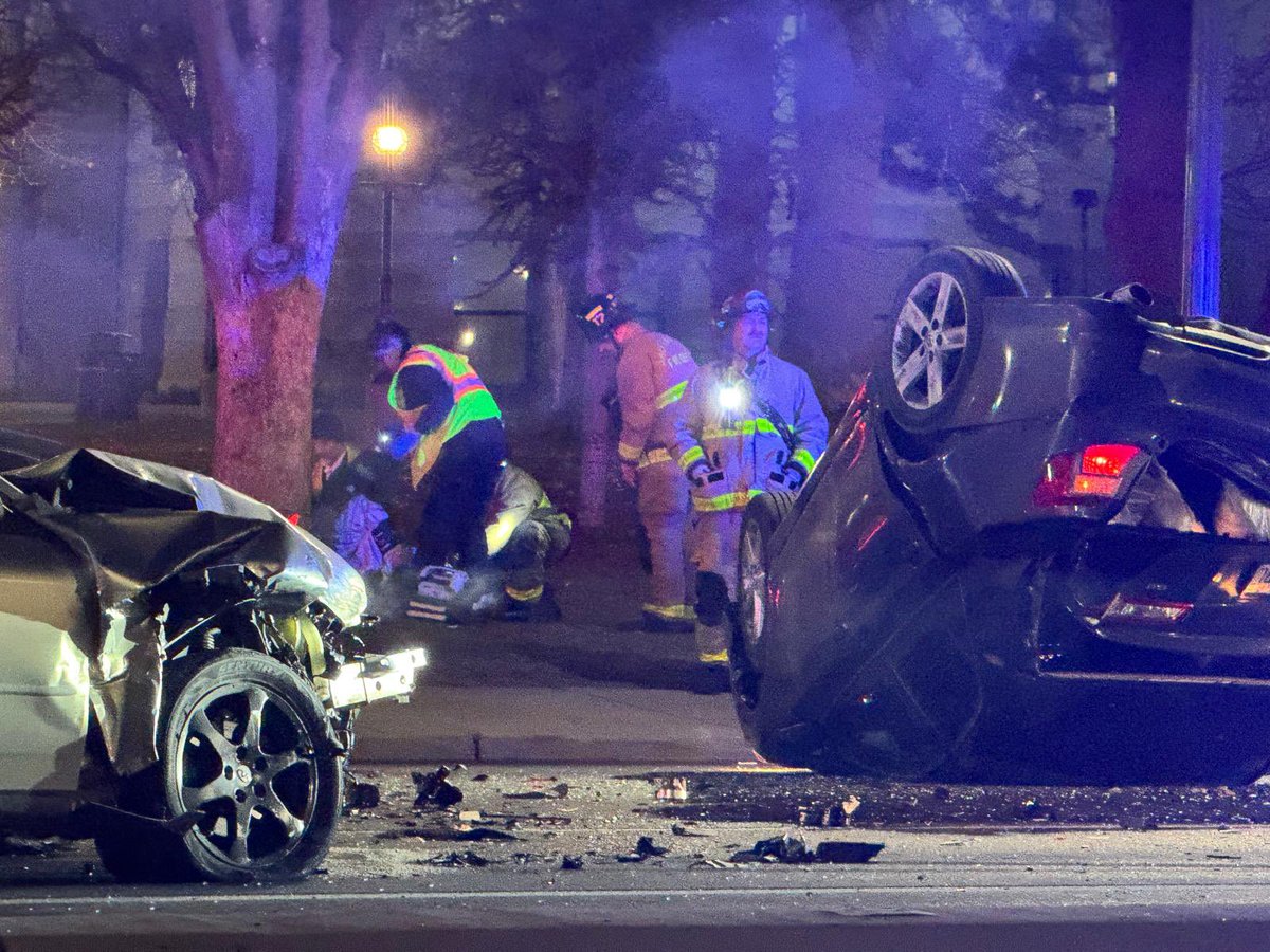 Rollover 400 S State St. slcpd on scene with slcfd on a rollover crash. Unknown extent of injuries. 