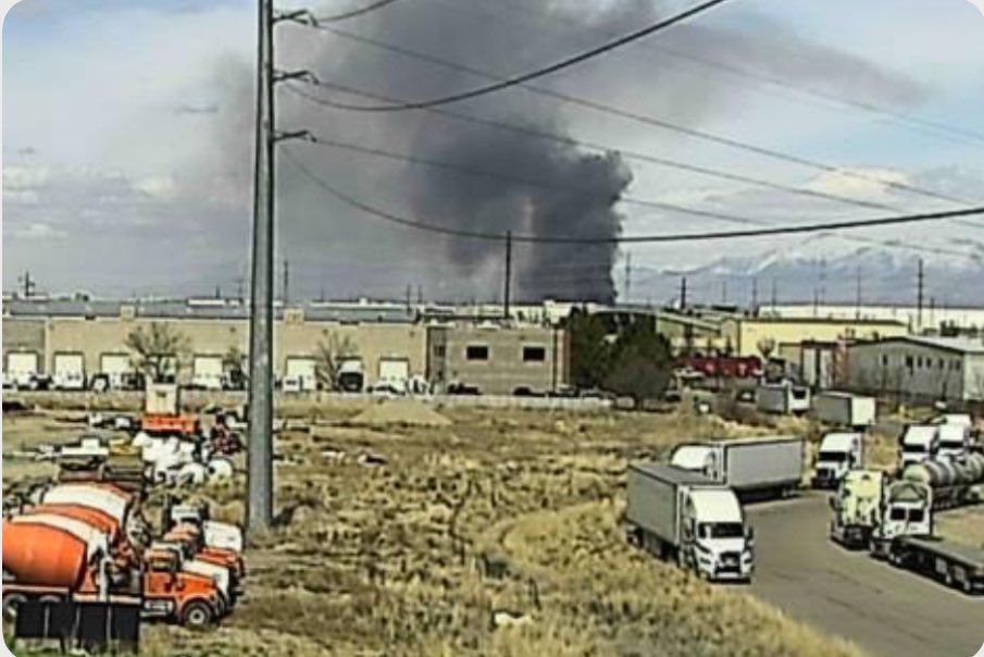 There are a couple of big black smoke clouds north of the Salt Lake Airport. Every year around this time they do controlled burns of the duck clubs and the Utah Division of Wildlife Resources intentionally burn phragmites, an invasive plant