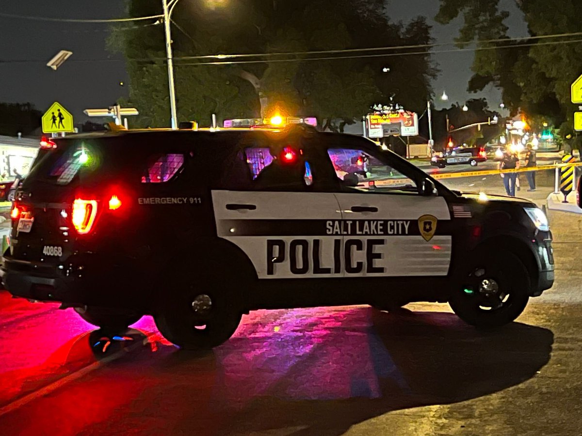 SaltLakePolice investigators on the scene of a hit & run motorcycle crash at 400 E 2100 S. Rider taken to an area trauma center in extremely critical condition.   