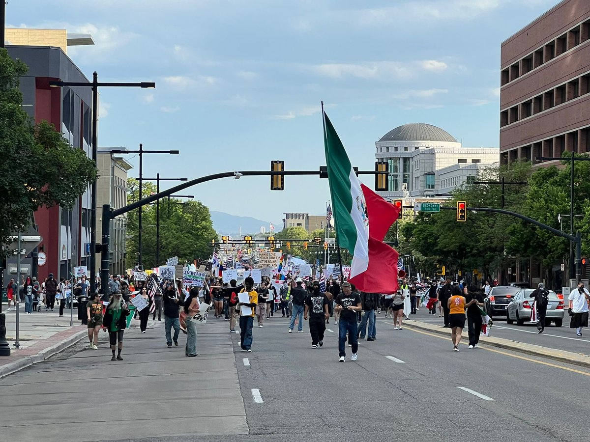 Demonstration in Downtown AreaA group of approximately 600 demonstrators is currently marching northbound on State Street from 400 South. Unknown where they are going at this time. Expect temporary traffic delays in the area and consider alternate routes