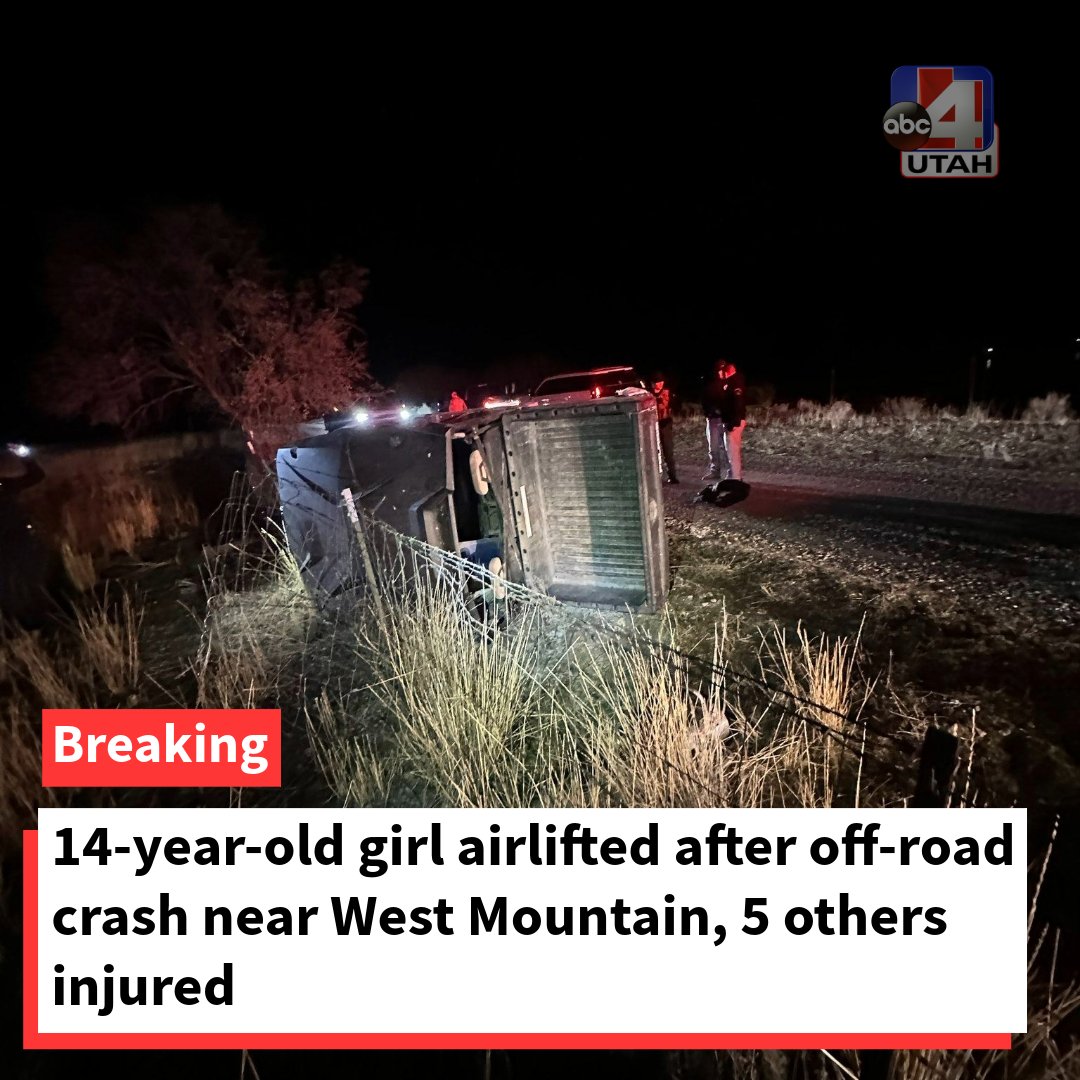 A total of six juveniles were injured, one of whom was airlifted in critical condition, in a side-by-side crash near West Mountain Friday evening