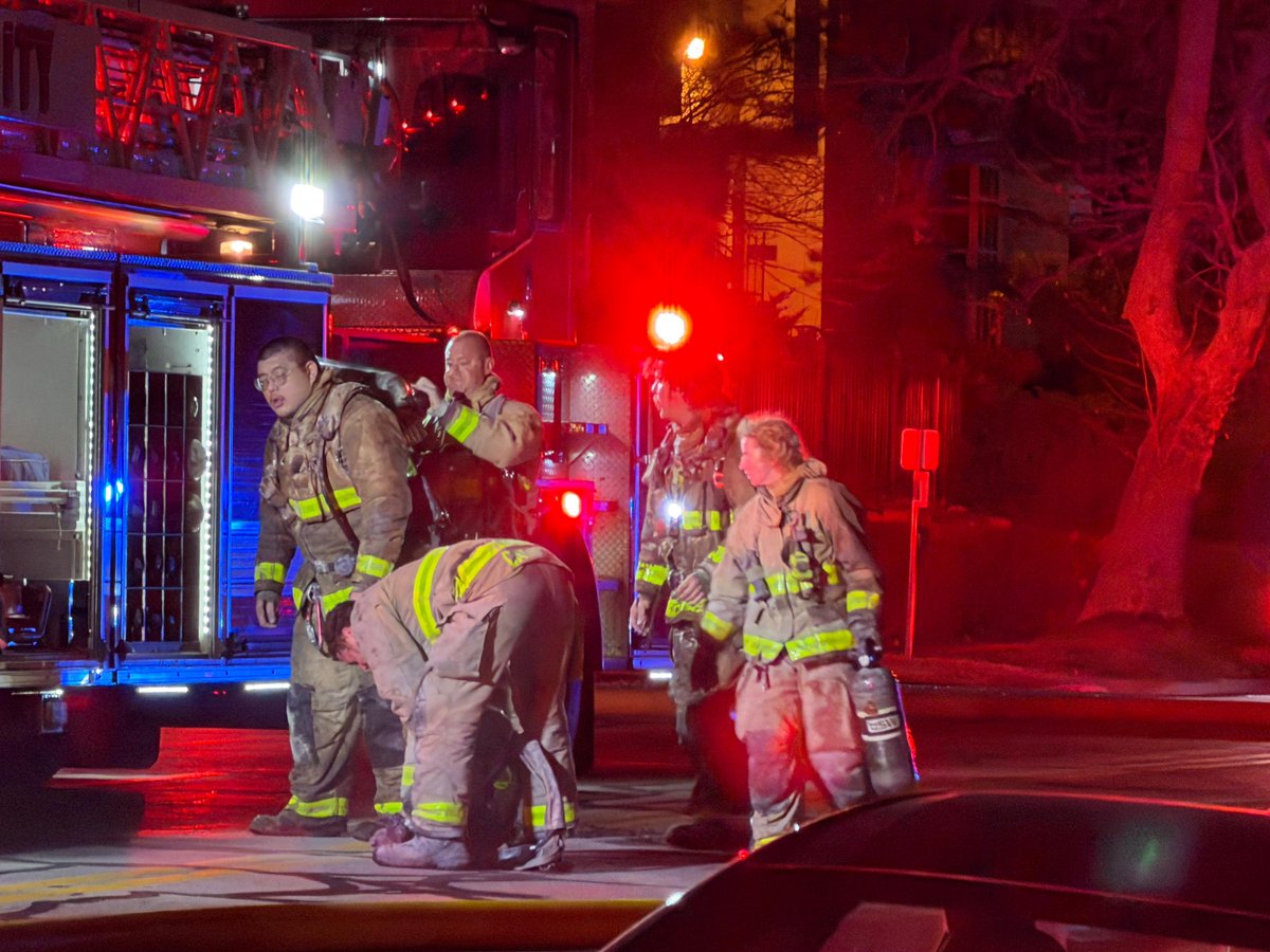 2nd AlarmFire 181 E First Ave. Crews arrived to smoke and flames coming from the roof area. Command requested a 2nd Alarm shortly after arrival. 1 resident was being evaluated by medical. Crews established water supply and extended ladder to the roof 