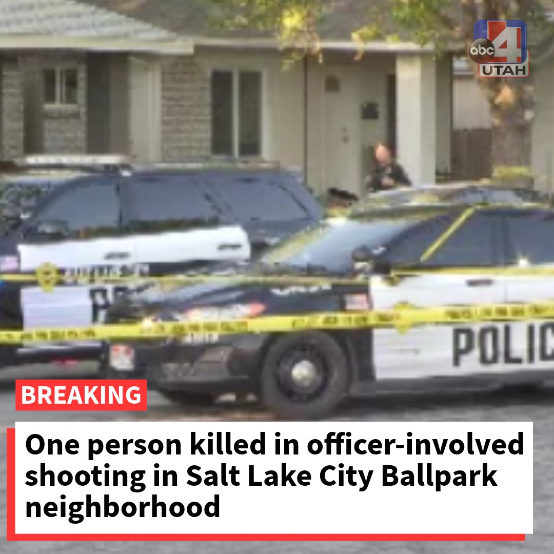 Police confirmed that one person is dead after an officer-involved critical-incident in the Ballpark neighborhood in Salt Lake City