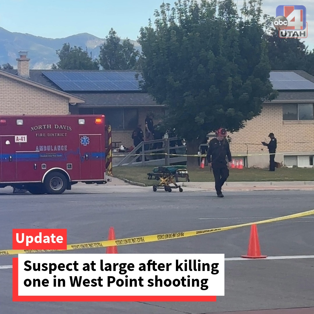 One adult male was confirmed dead on-scene after a shooting at West Point in the area of 150 N. 2000 West, according to Megan Maybee with Davis County Sheriff’s Office