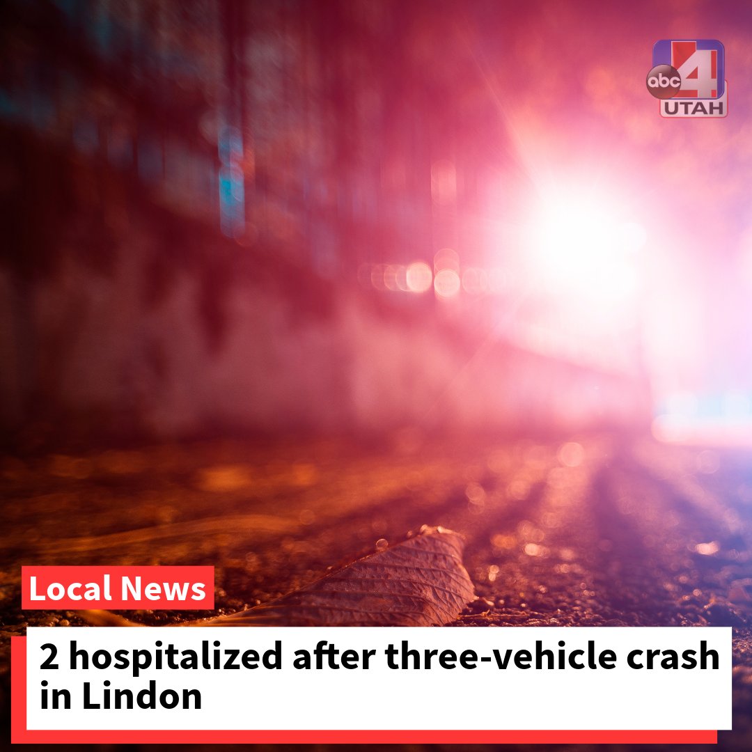 Two people were hospitalized after a three-vehicle crash in Lindon