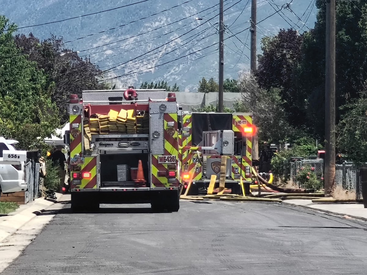 Midvale At 1258, UFA dispatched to 637 W Third Ave. visible header from the fire station. Outbuilding, Trailer, and Garbage on fire.  