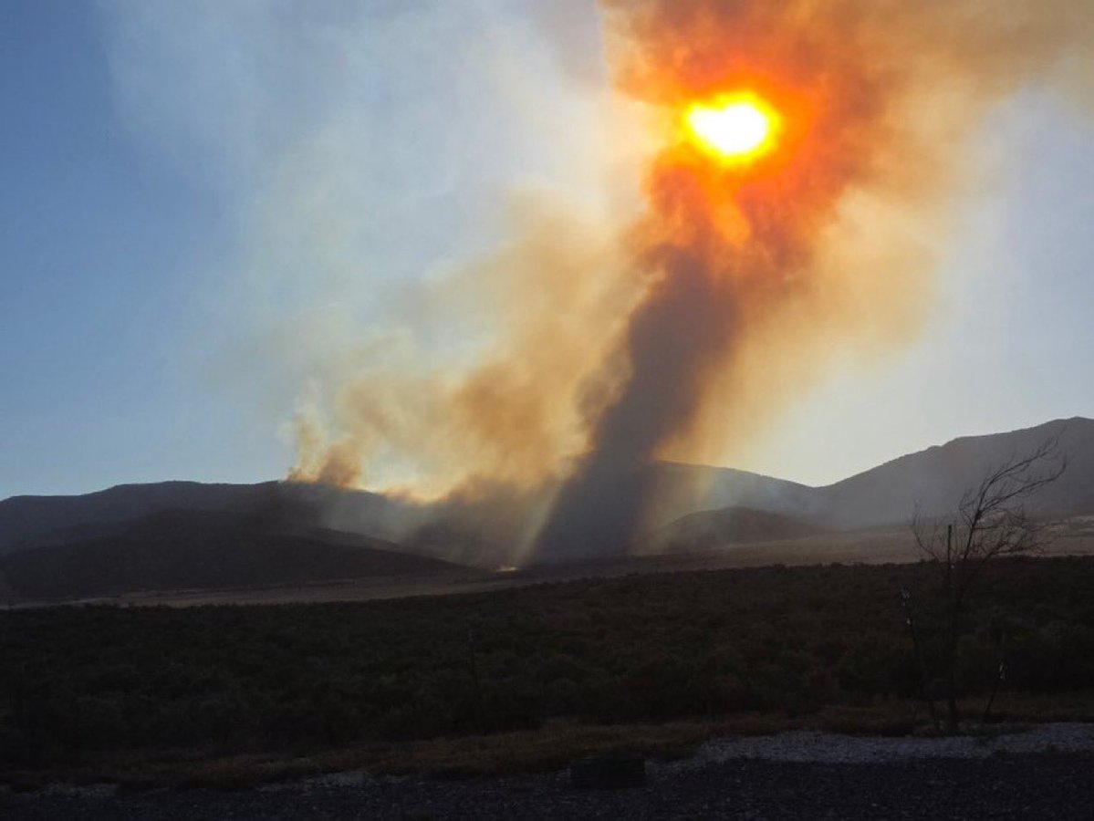 StookeyFire TooeleCounty Est size at 120 acres. Wind conditions are calm, allowing resources to focus on holding the fire on the ridge and prevent westward spread. Cause- Natural