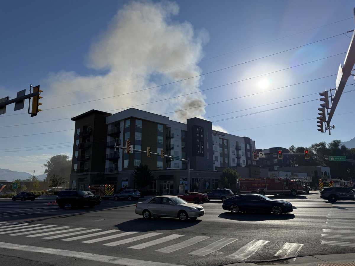 Midvale Apartment Fire There is a temporary shelter at Hillcrest High School, North end of the building for displaced residents. Active firefighting operations. Heavy Fire still on the roof. 