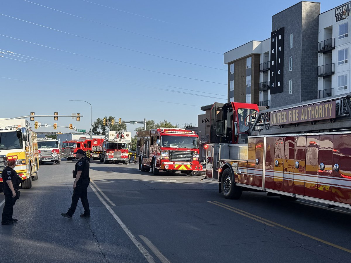 Midvale Apartment Fire There is a temporary shelter at Hillcrest High School, North end of the building for displaced residents. Active firefighting operations. Heavy Fire still on the roof. 