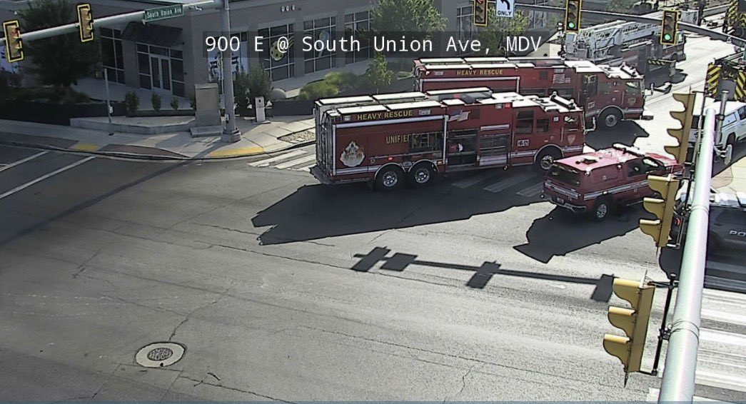 Midvale Apartment Fire There is a temporary shelter at Hillcrest High School, North end of the building for displaced residents. Active firefighting operations. Heavy Fire still on the roof. 