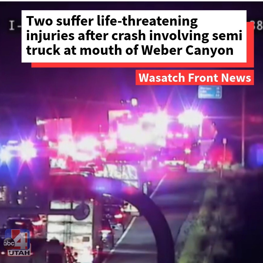 Two people suffered life-threatening injuries on Saturday evening after a crash on I-84 at the mouth of Weber Canyon.