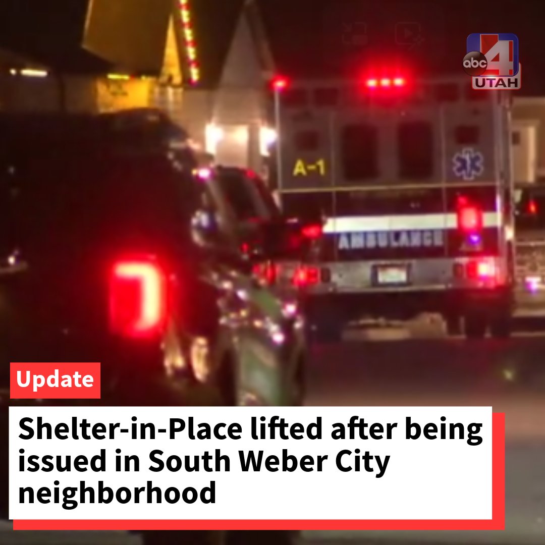 The Shelter-in-Place has been lifted. According to South Weber City, there is no longer a danger to the public