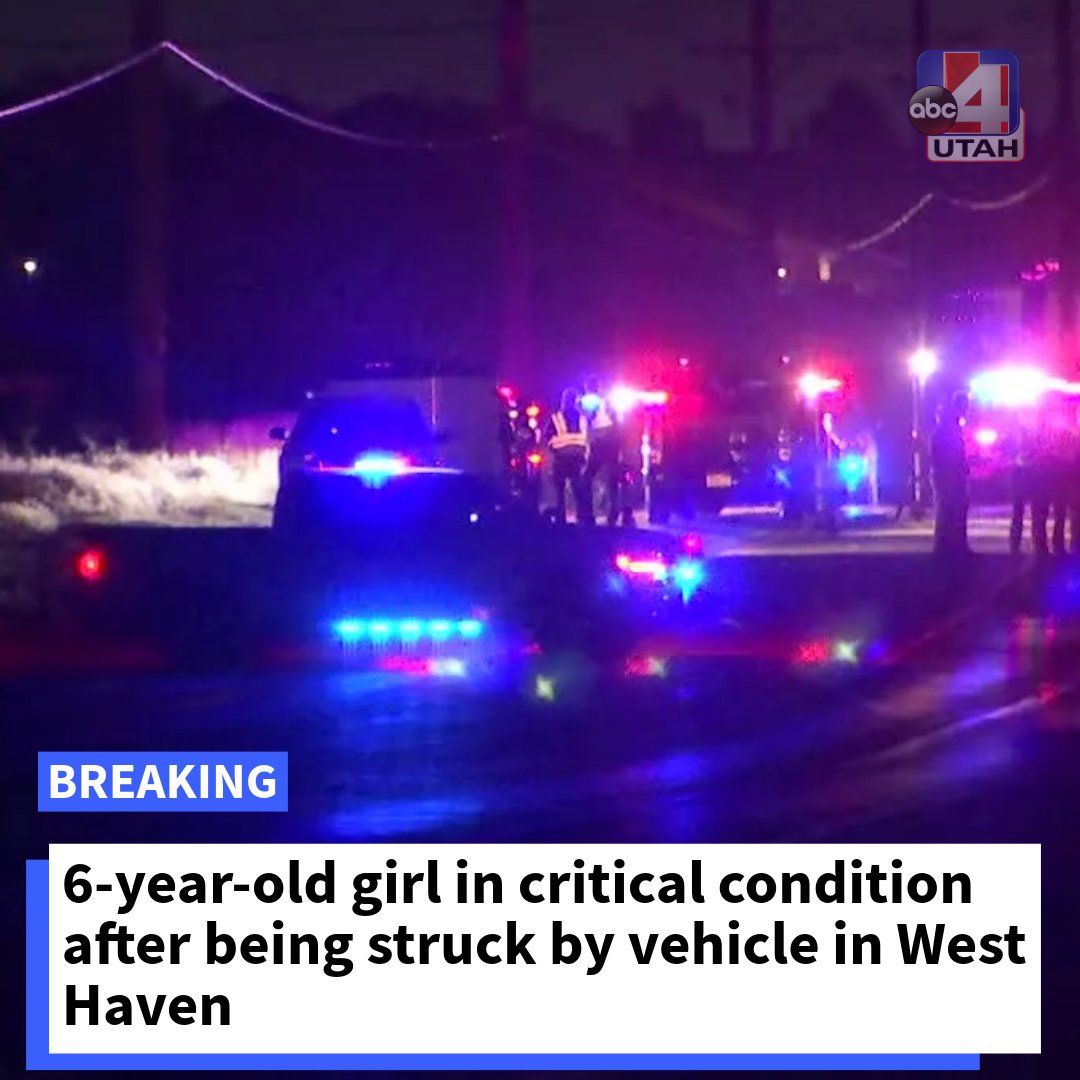 Police have confirmed that a 6-year-old girl is in critical condition after being hit by a vehicle in West Haven
