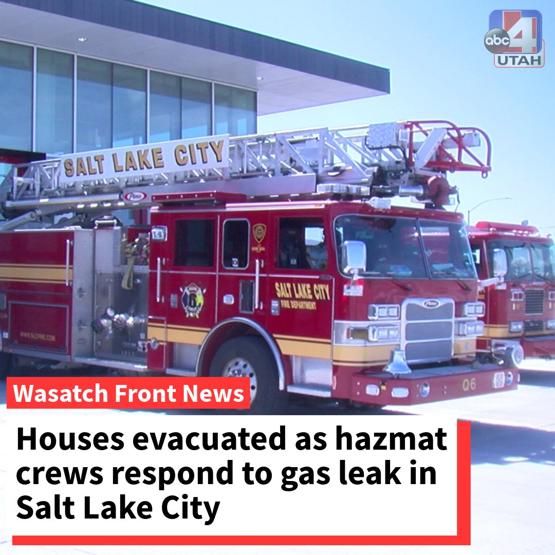 10 houses have been evacuated due to a natural gas leak in a neighborhood west of Rice-Eccles Stadium in Salt Lake City
